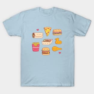 Cute Food Takeaway Doodles T-Shirt